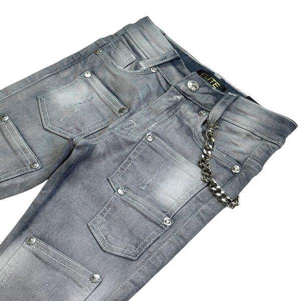 Rivets Premium Kids Stacked Jeans Grey