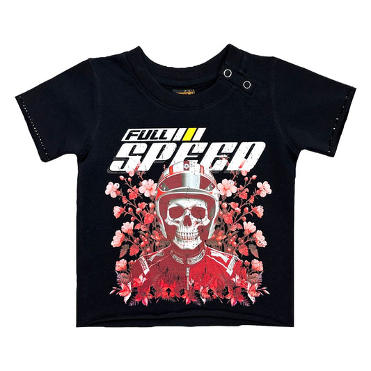Black Full Speed Rhinestone Premium Infant Boys Tee