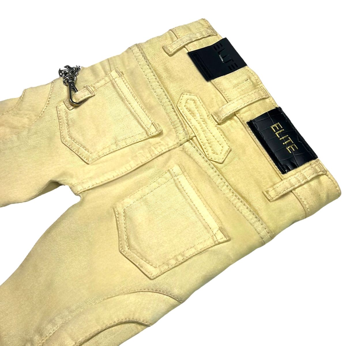 Cream Buttons + Zip Washed Rhinestones Infant Boys Jeans