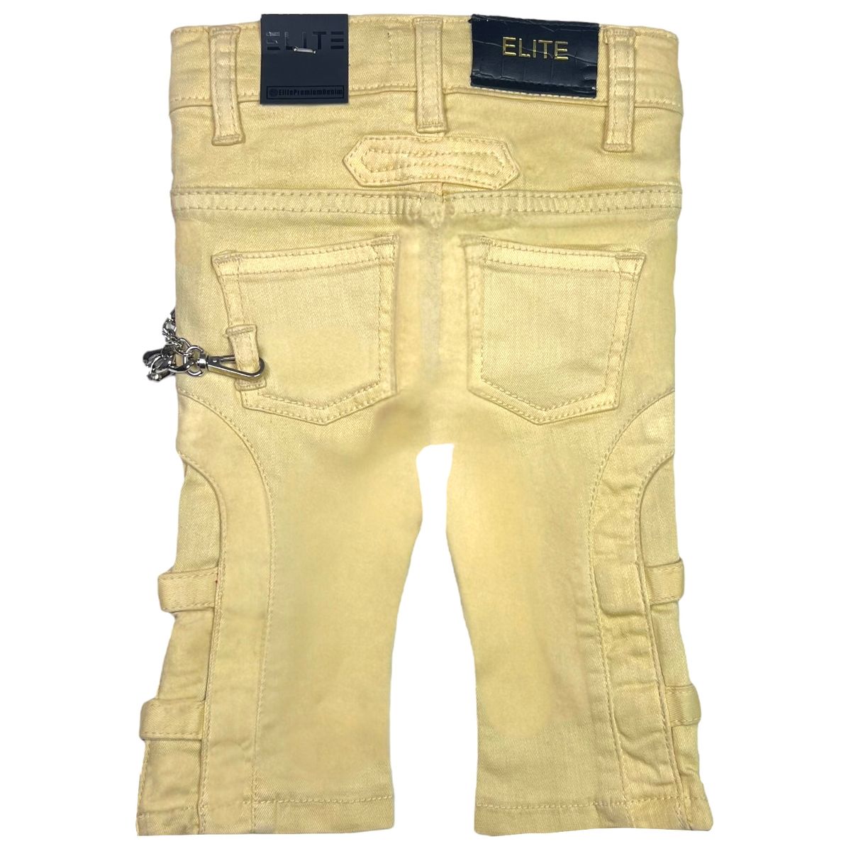 Cream Buttons + Zip Washed Rhinestones Infant Boys Jeans