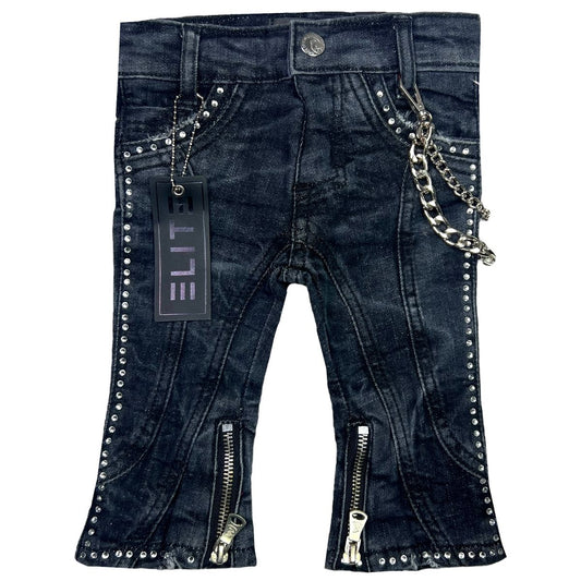 Black Stone Line Washed Rhinestones Infant Boys Jeans