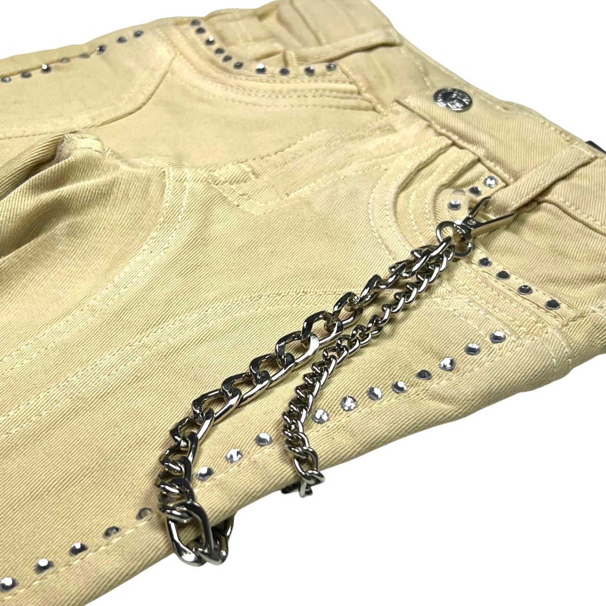 Cream Stone Line Premium Kids Stacked Jeans