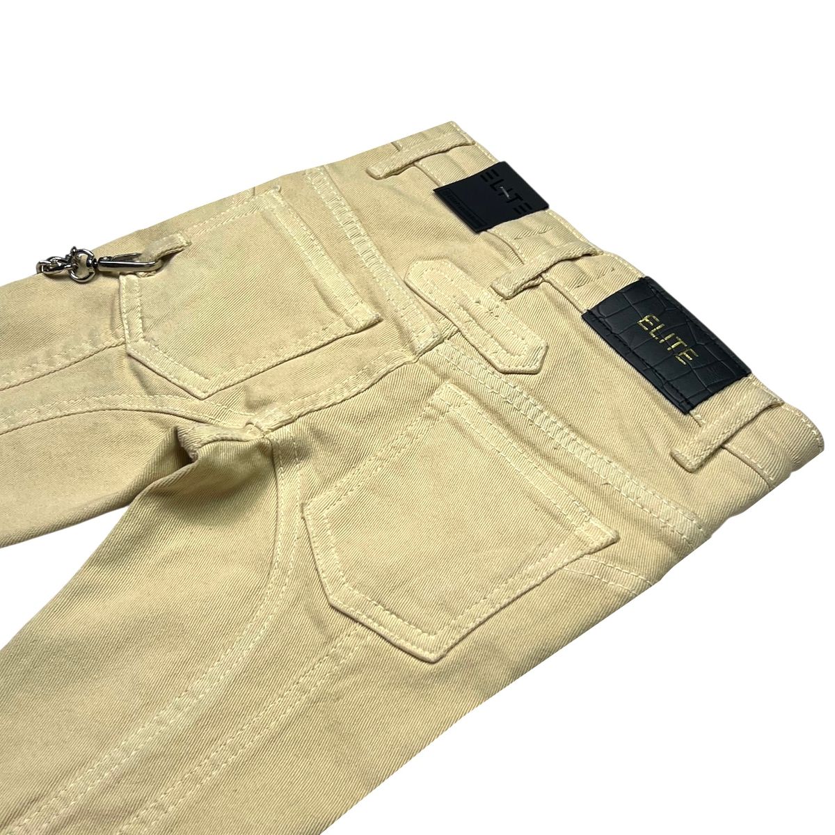 Cream Stone Line Premium Kids Stacked Jeans
