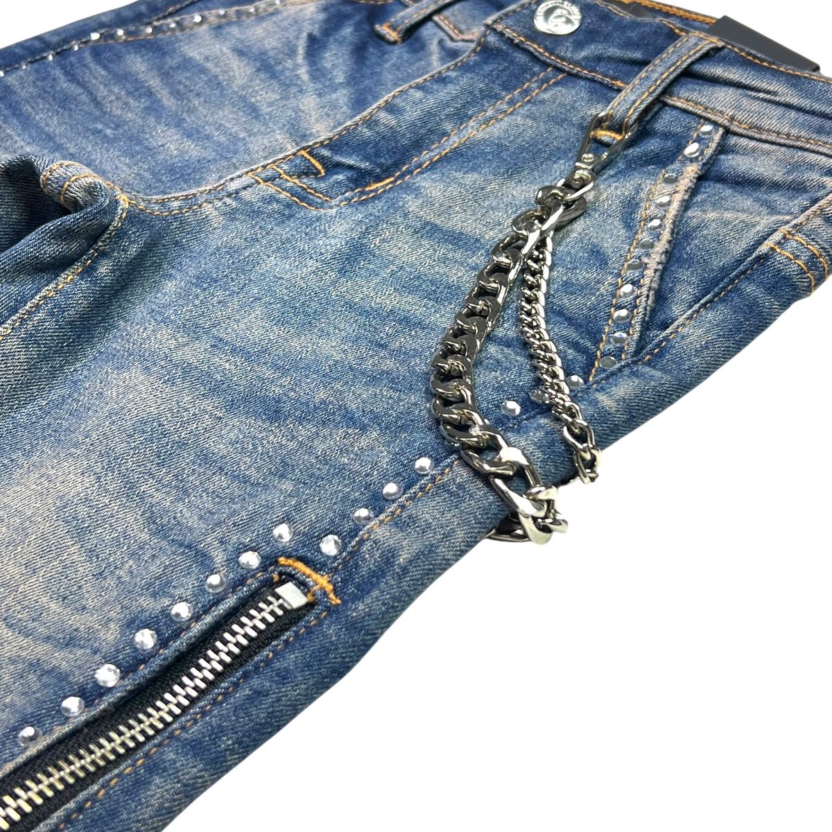 Vintage Secret Stone Zipper Premium Kids Stacked Jeans