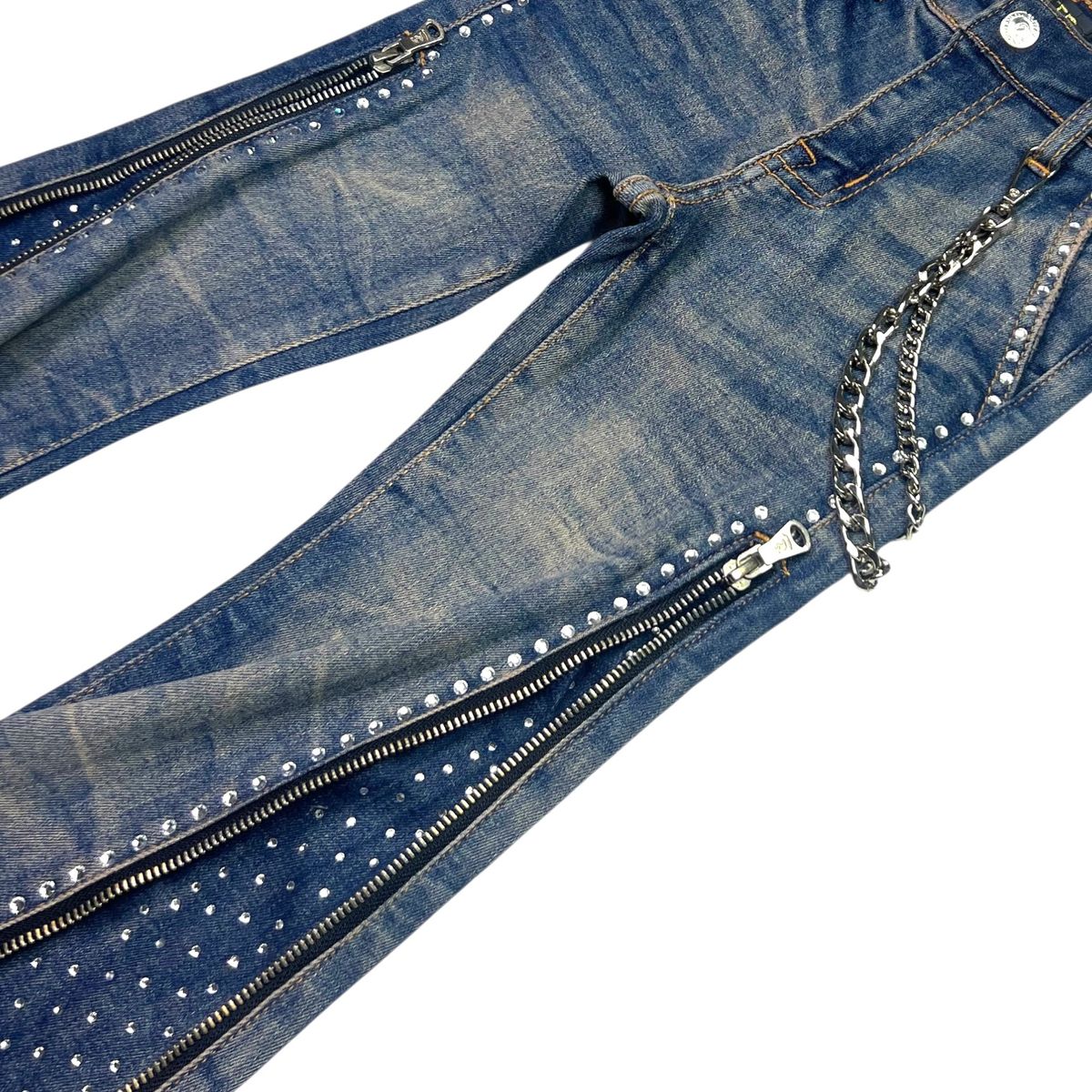 Vintage Secret Stone Zipper Premium Kids Stacked Jeans