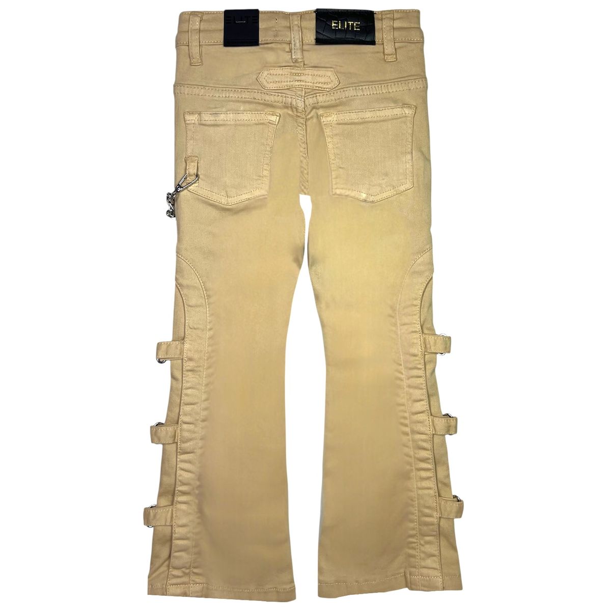 Cream Pearls + Buckles Premium Kids Stacked Jeans