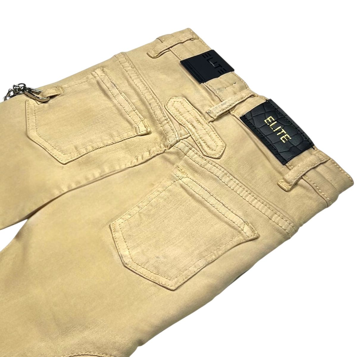 Cream Pearls + Buckles Premium Kids Stacked Jeans