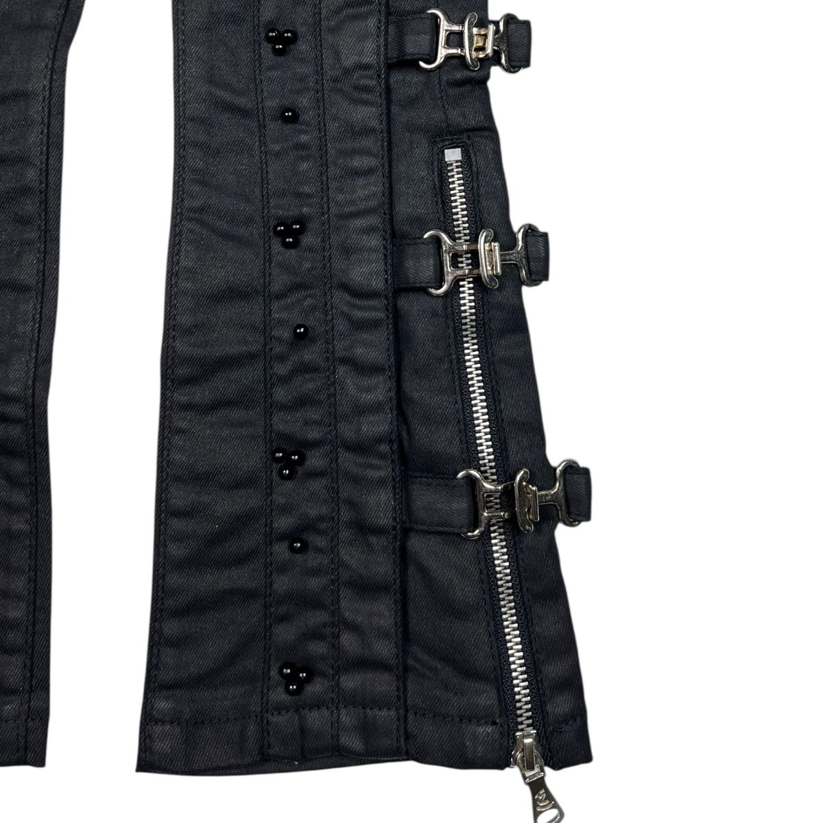 Black Wax Pearls + Buckles Premium Kids Stacked Jeans