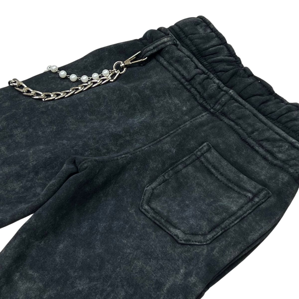 Black Skull Rhinestone Pearls Premium Kids Track Set