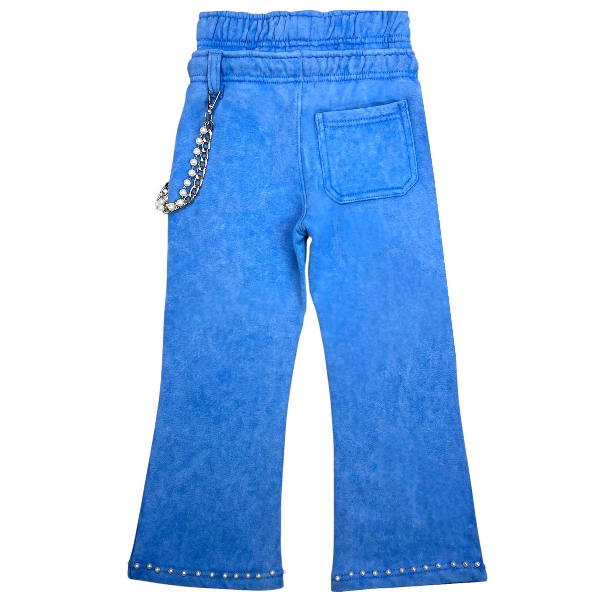 Vivid Blue Rhinestone Pearls Premium Kids Track Set