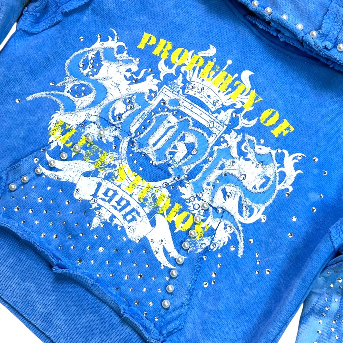 Saints Blue Rhinestones Washed Premium Kids Hoodie