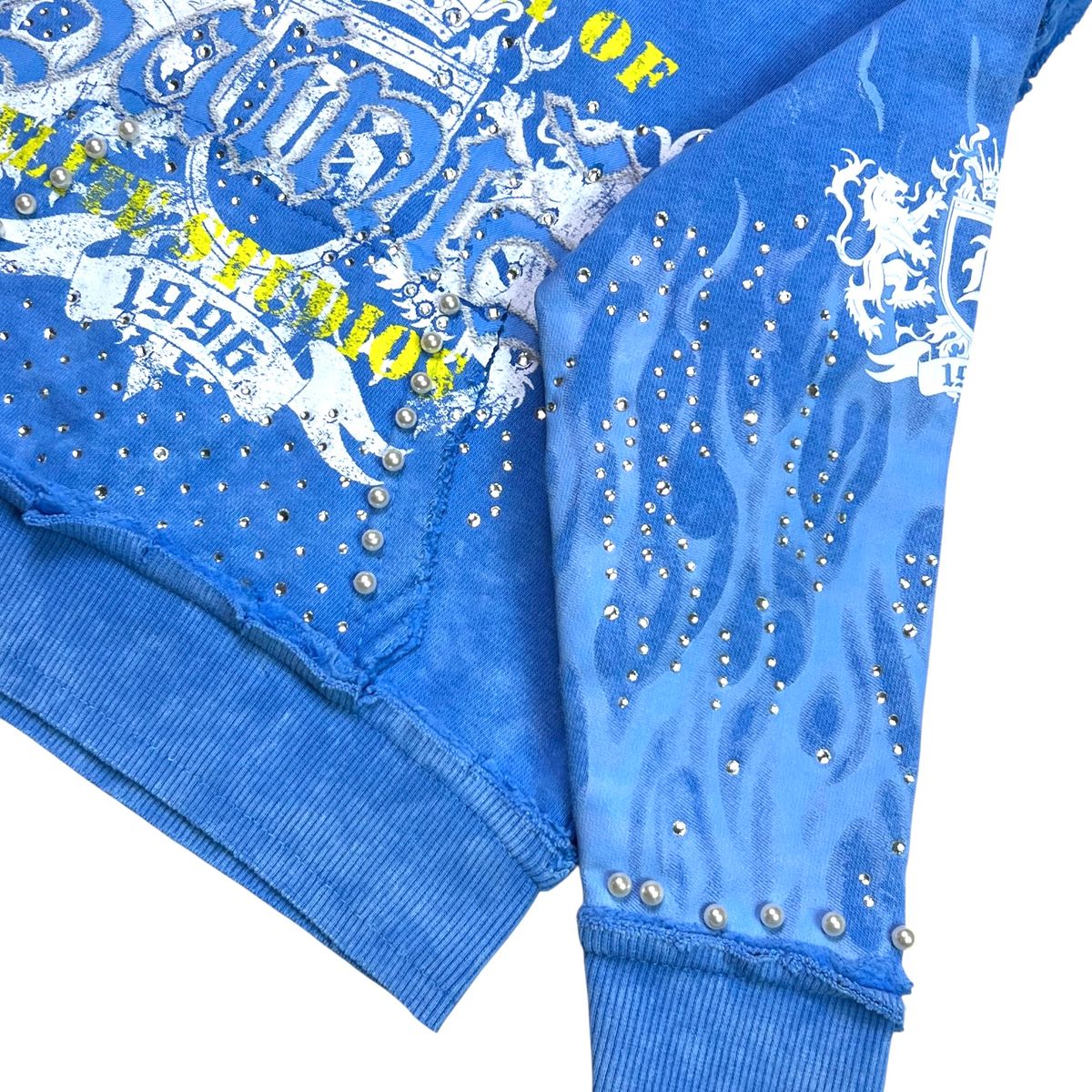 Saints Blue Rhinestones Washed Premium Kids Hoodie