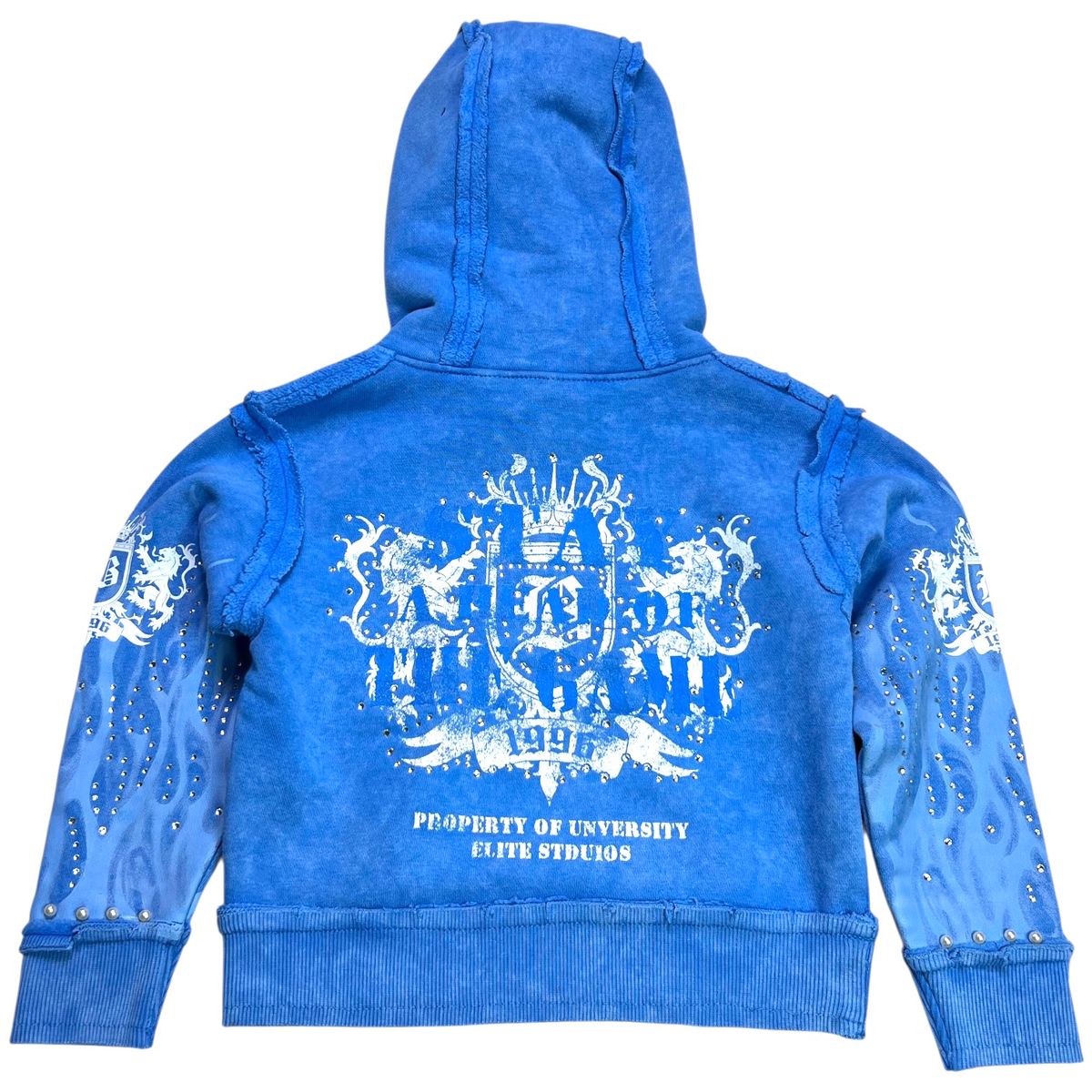 Saints Blue Rhinestones Washed Premium Kids Hoodie