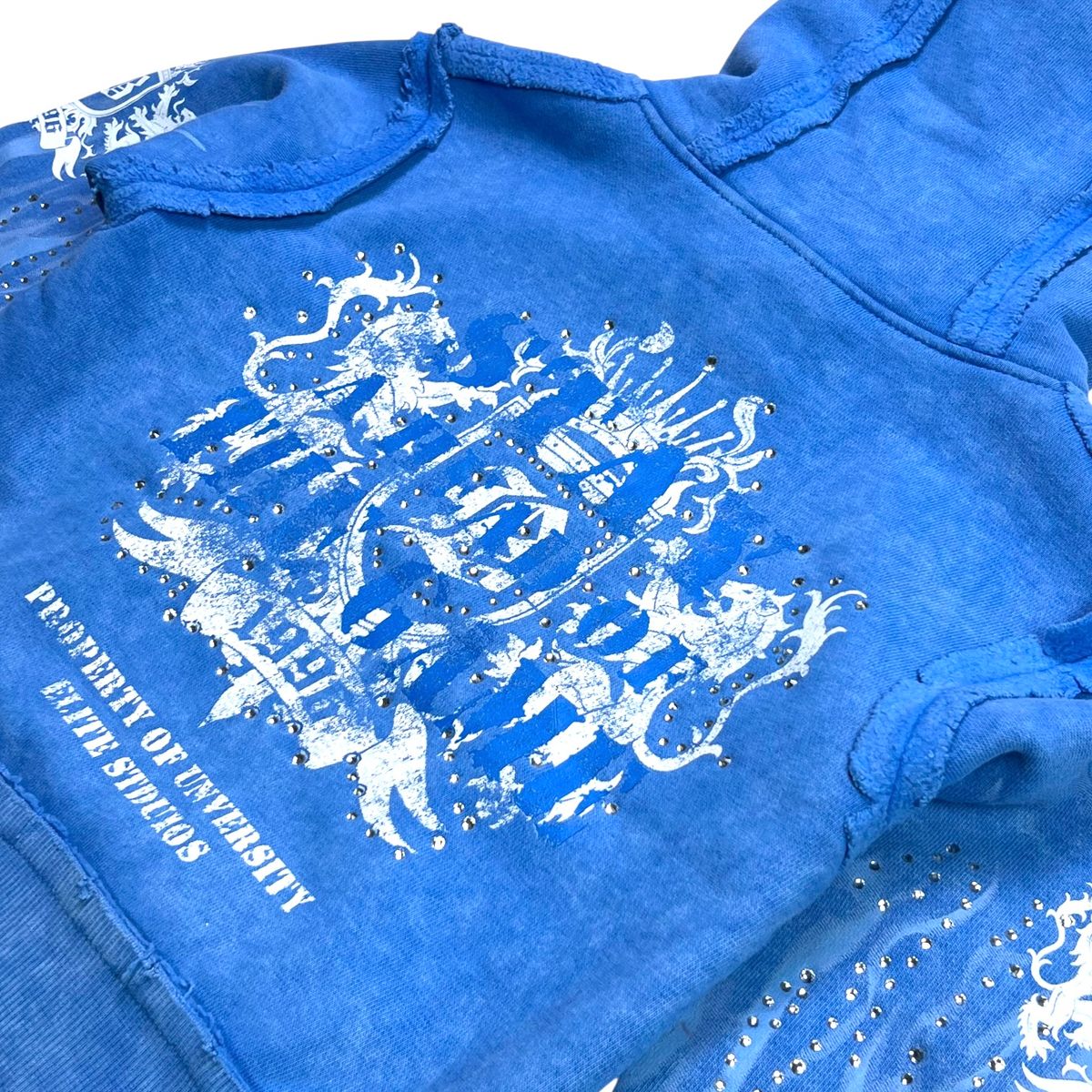 Saints Blue Rhinestones Washed Premium Kids Hoodie