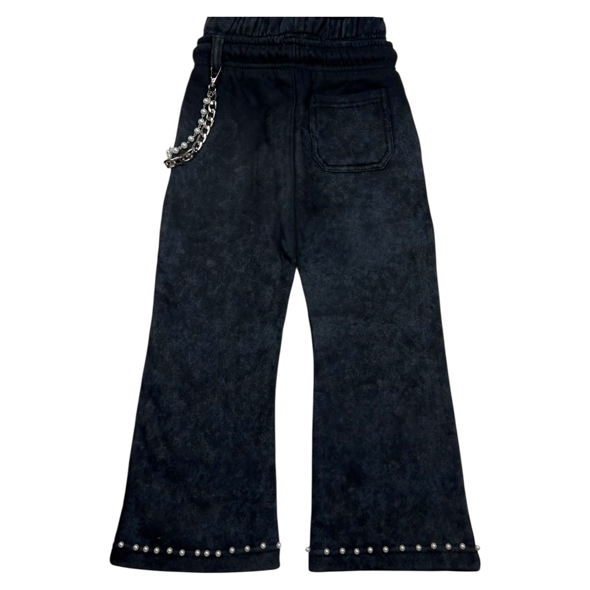 (Pre-Order) Vivid Black Rhinestone Pearls Premium Kids Track Set