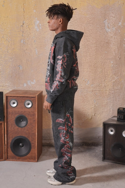 Freedom Fight Premium Fleece Mens Set Black Keffiyeh