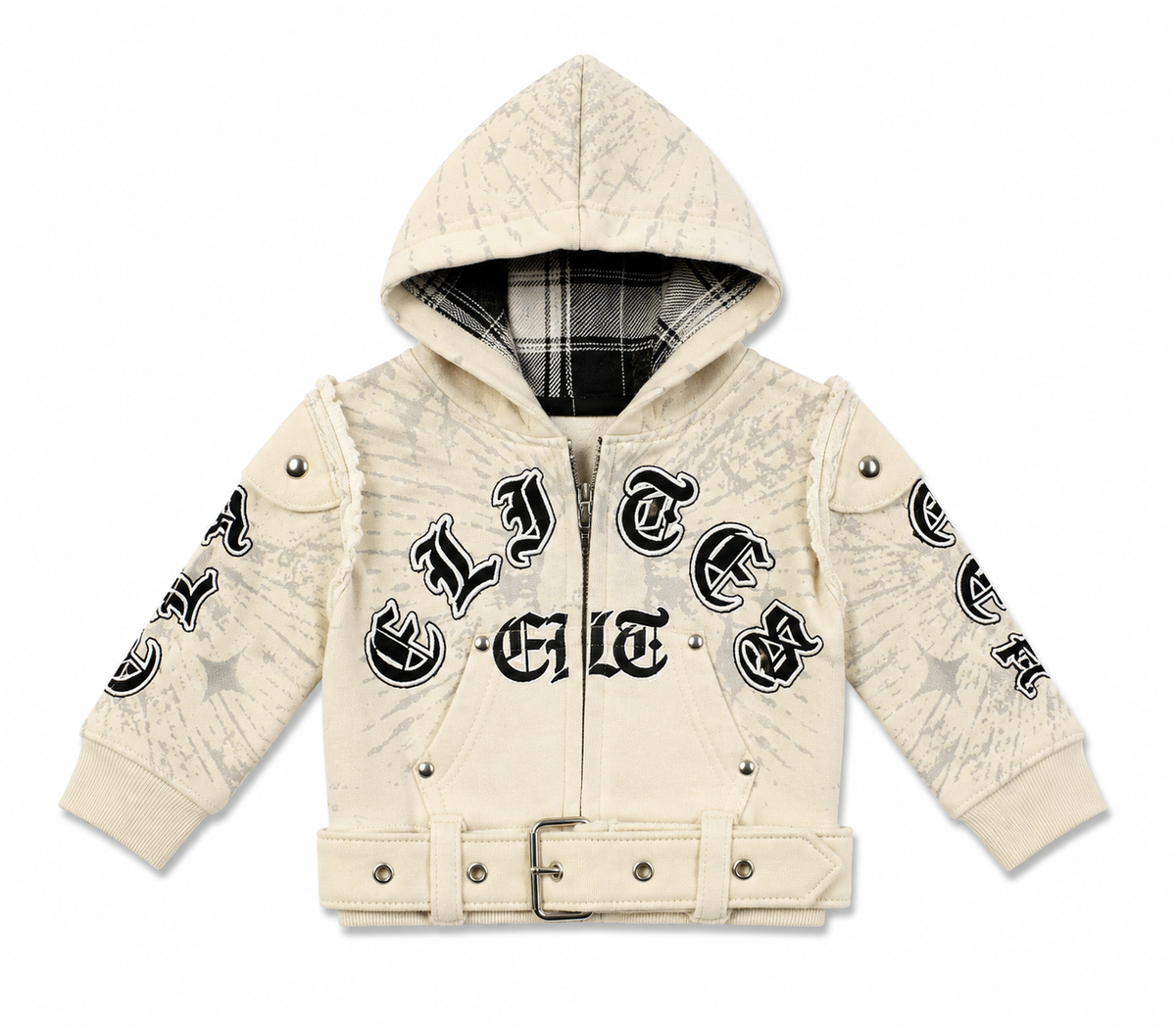 All Details Belted Infants Hoodie Cream