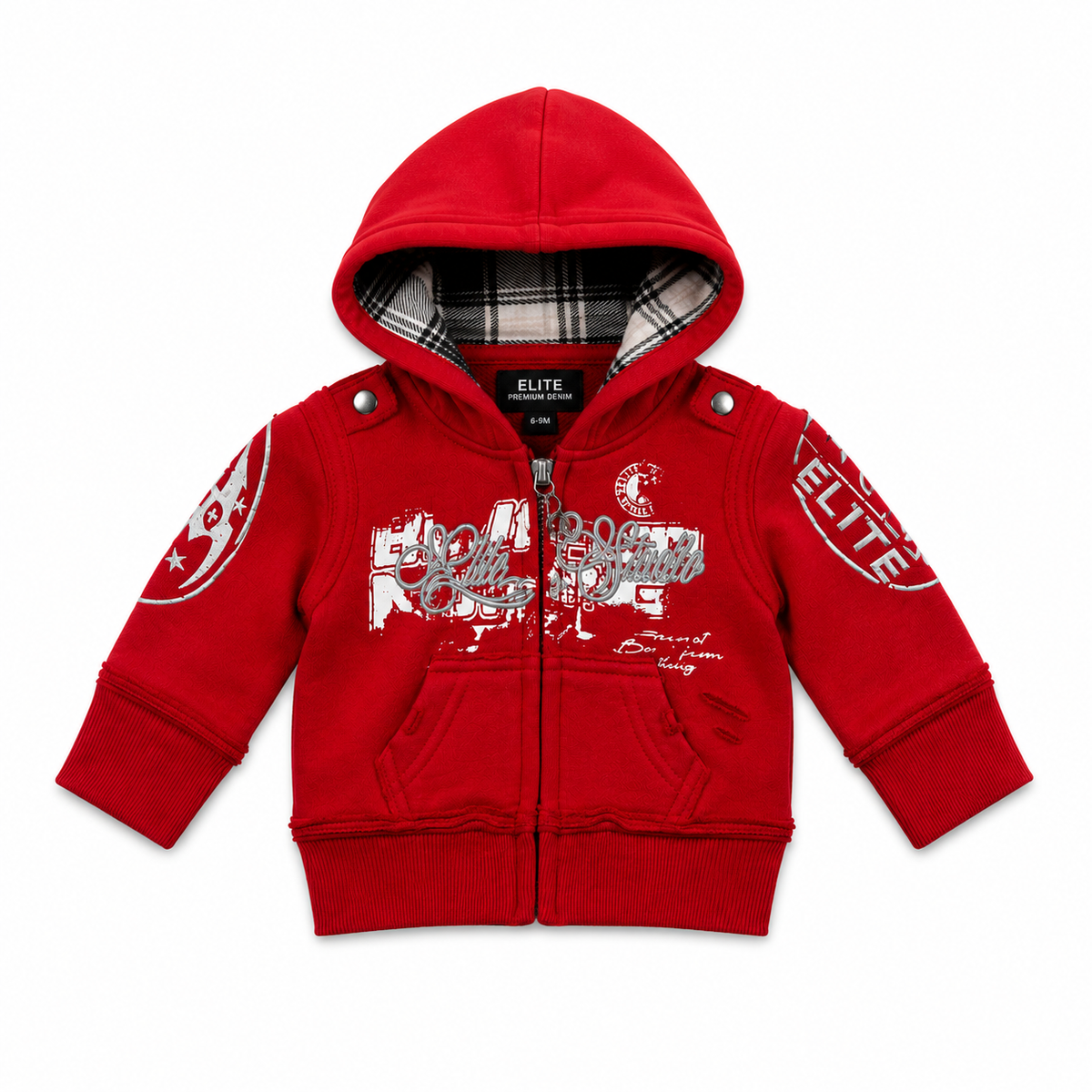 Embroidered Infants Hoodie Red