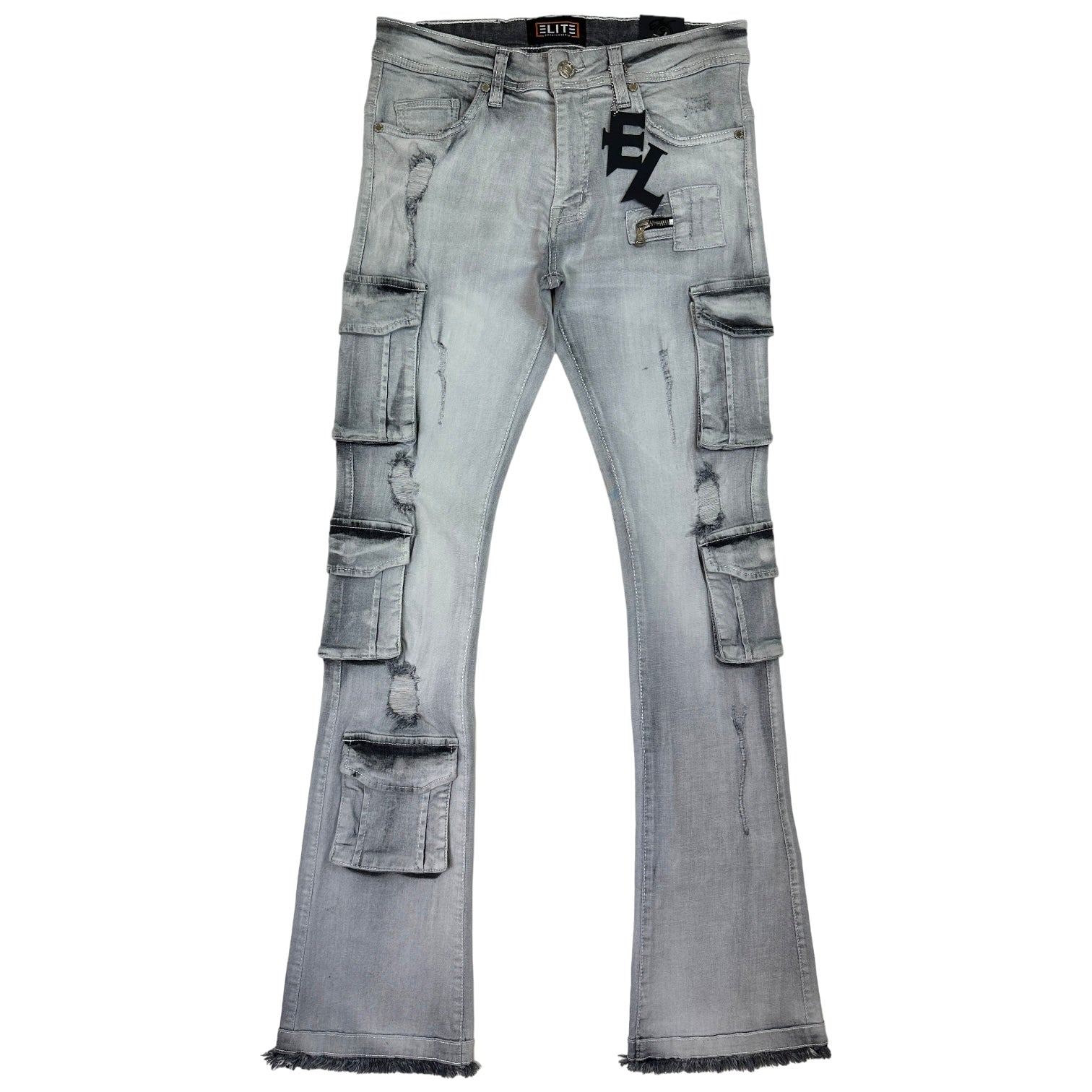 Grey Cargo Premium Men's Stack Jeans
