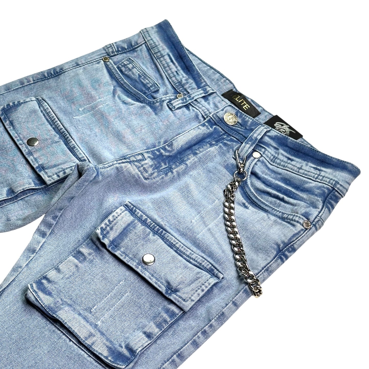 Cargo Premium Mens Stacked Jeans + Cuban Link