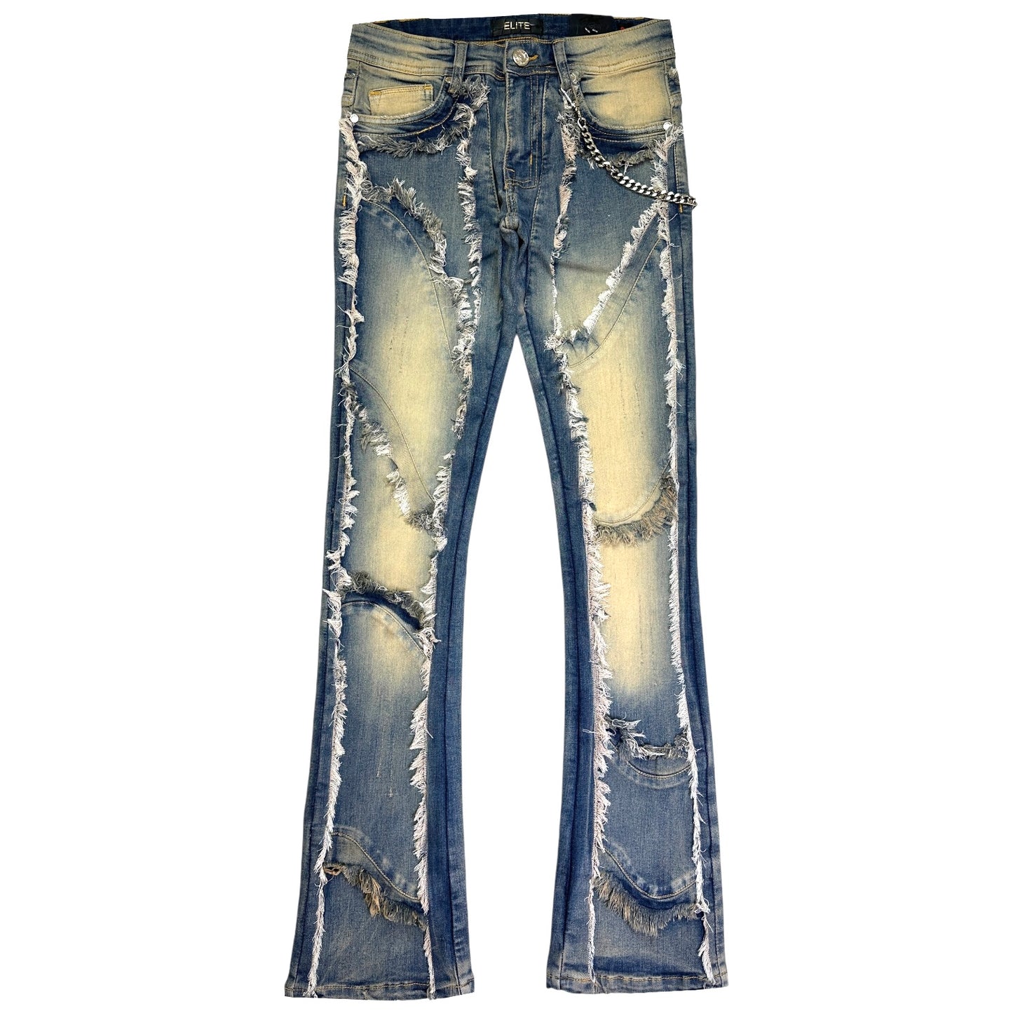 Dysto 2.0 Premium Mens Stacked Jeans Vintage+ Cuban Link