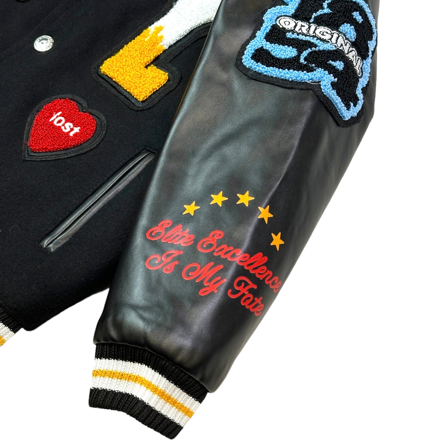 Excellence Premium Kids Varsity Jacket Noir