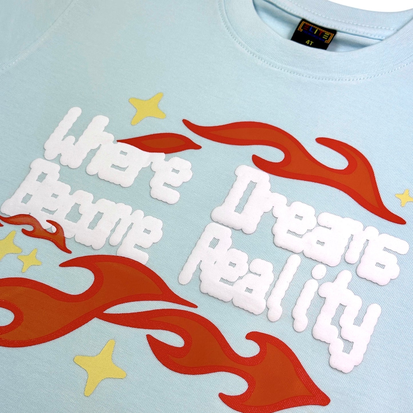 Dreams Premium Kids Cropped Tee Sky