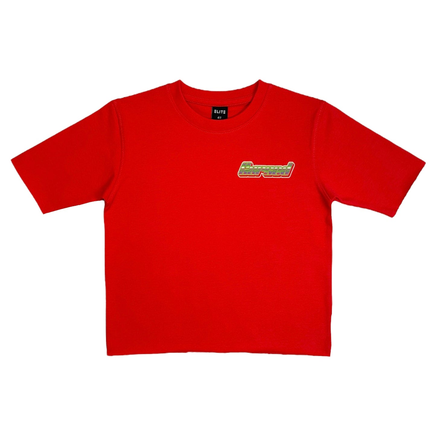 Neon Premium Kids Cropped Tee Red