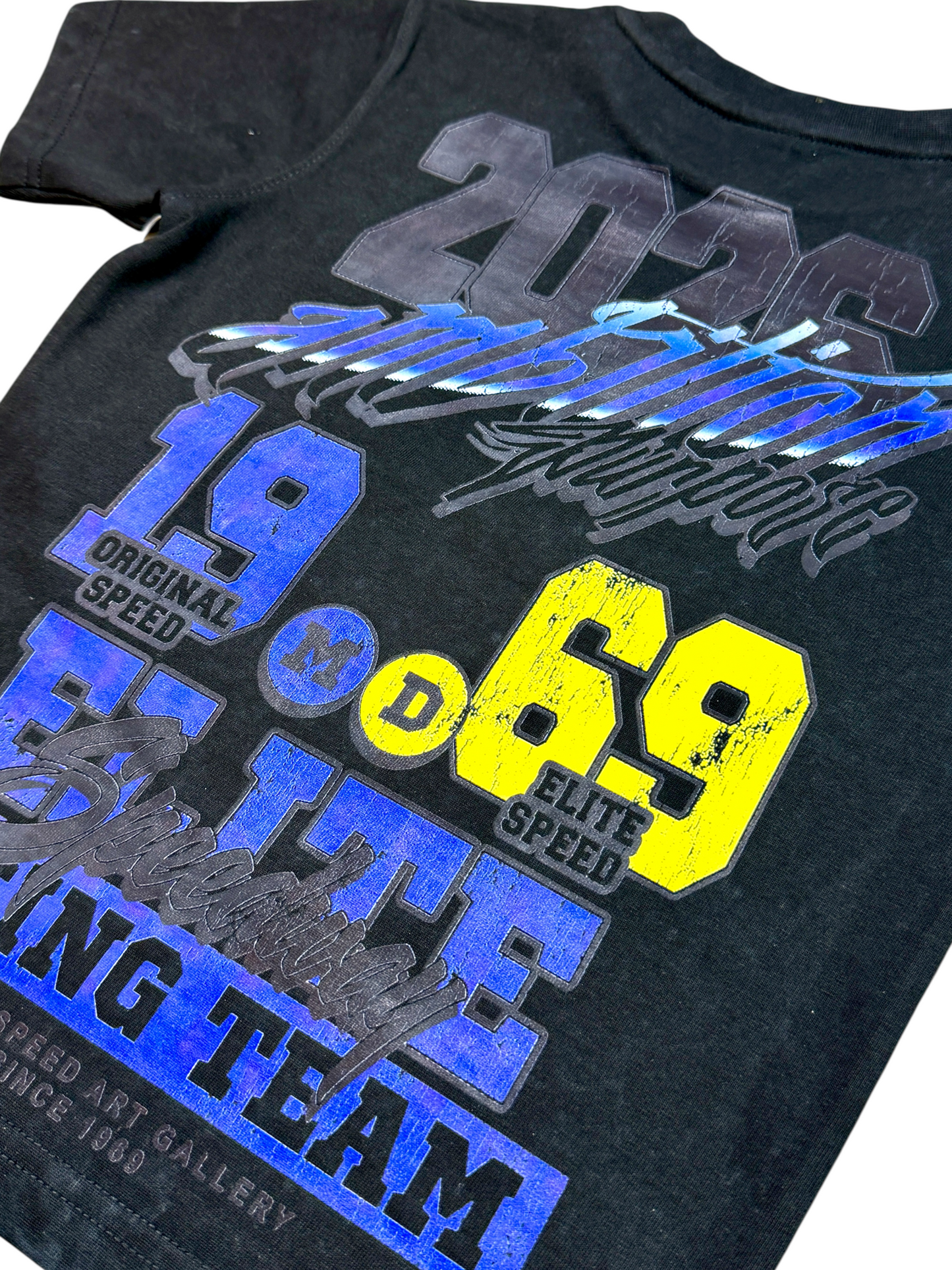 Motor Cross Premium Embellished Black Kids Tee