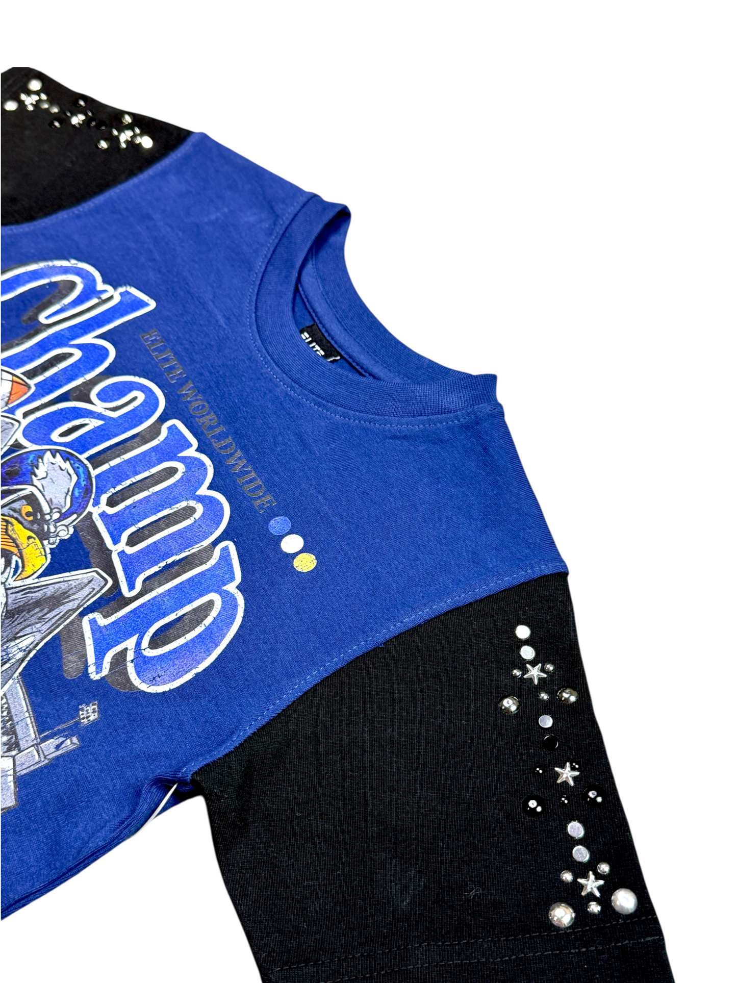 Champ Premium Embellished Blue Kids Tee