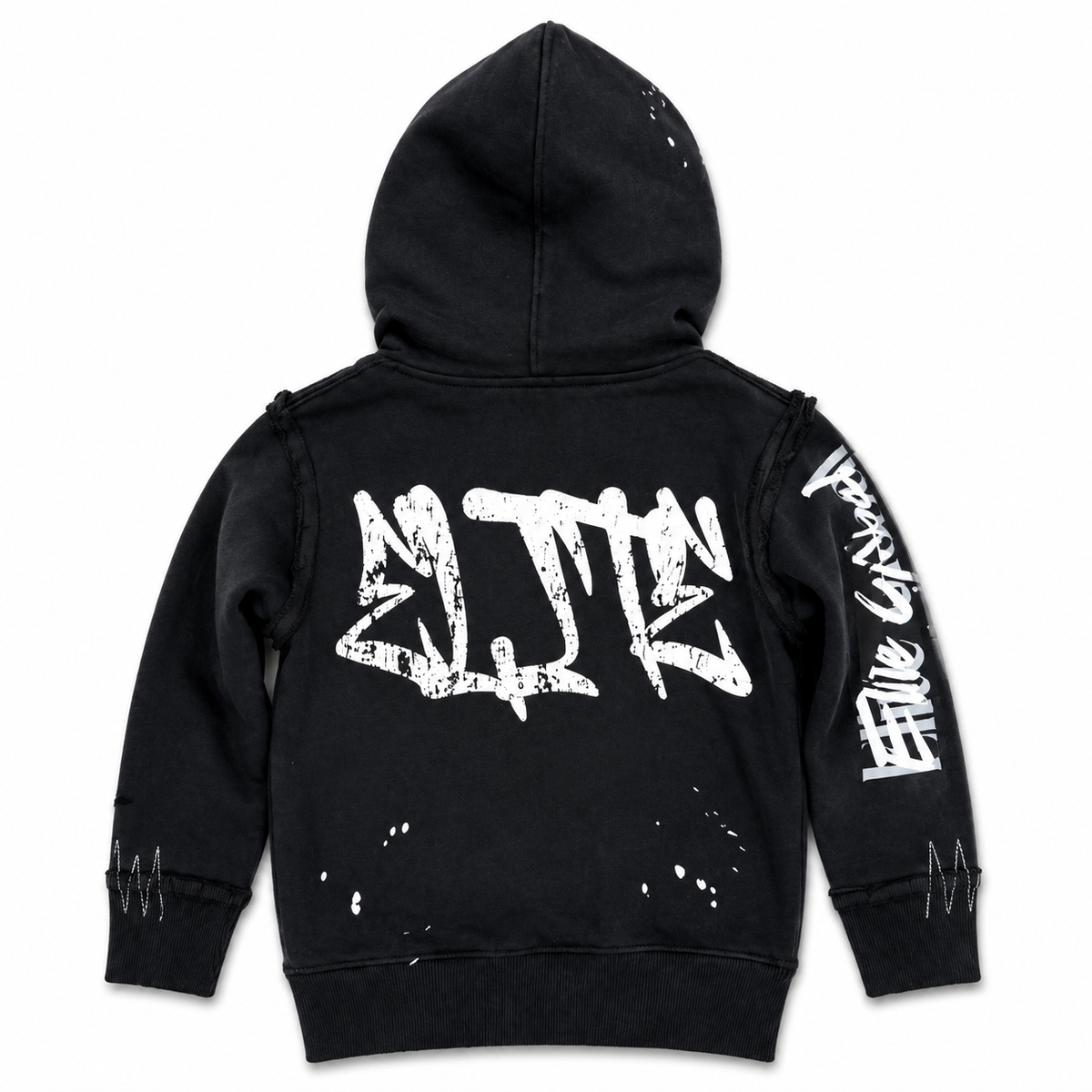 Double Layer Red Black Kids Zip Up Hoodie