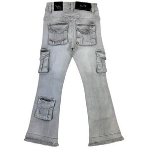 Grey Cargo Premium Kids Stack Jeans