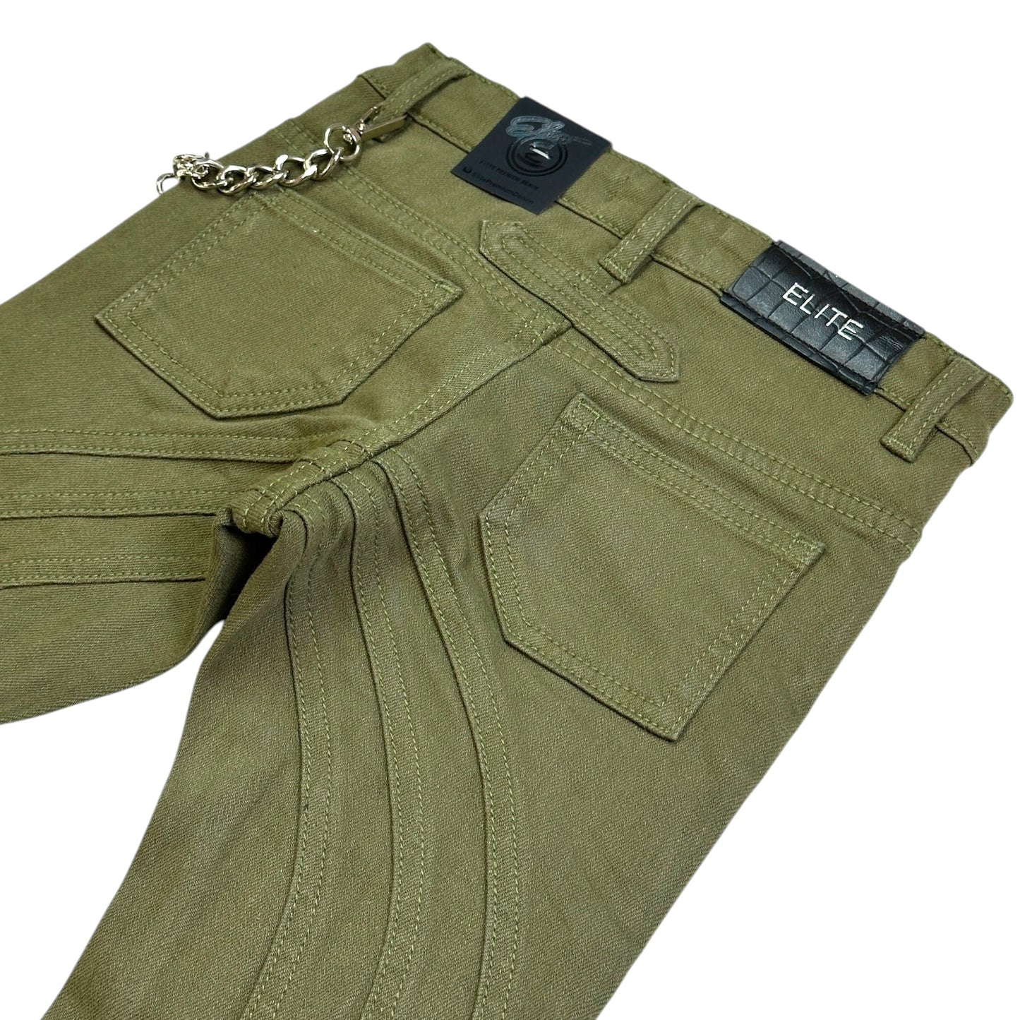 Wave Premium Kids Stacked Jeans Olive