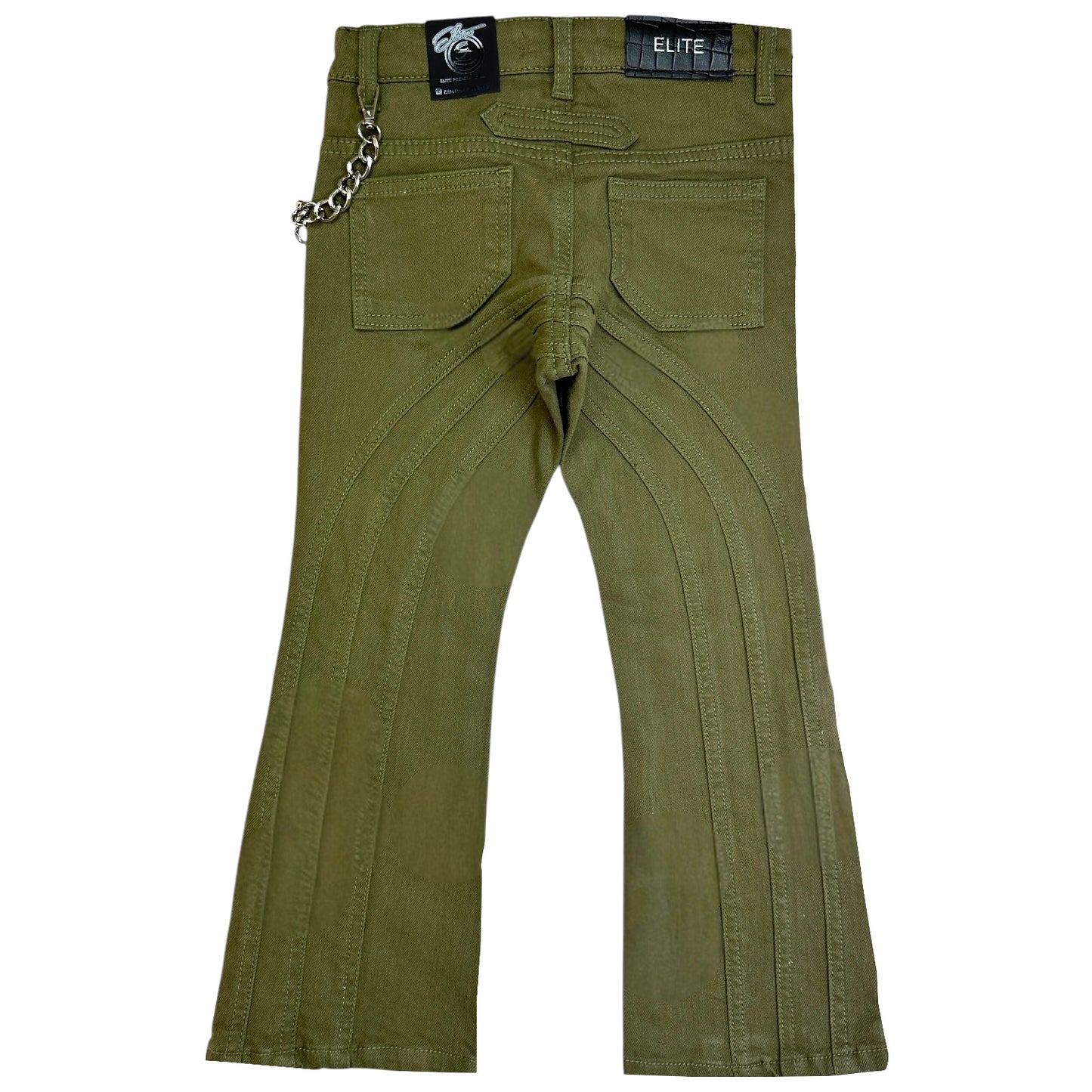 Wave Premium Kids Stacked Jeans Olive