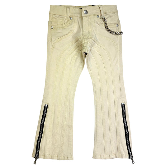 Wave Premium Kids Stacked Jeans Cream