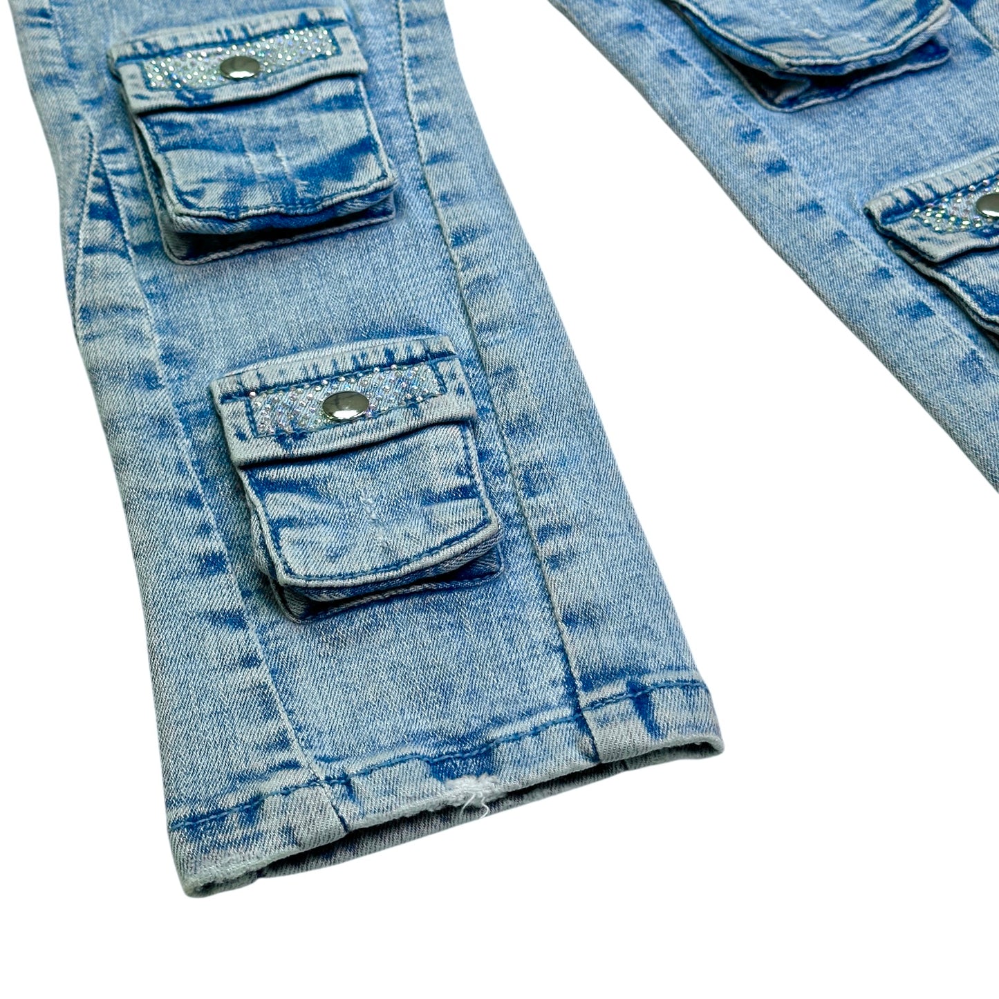 Crystal Cargo Premium Kids Stacked Jeans
