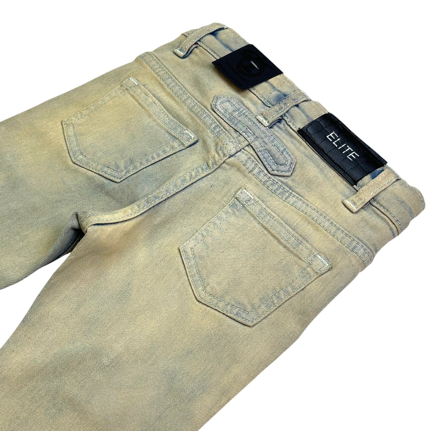 Padded Premium Kids Stacked Jeans Sand