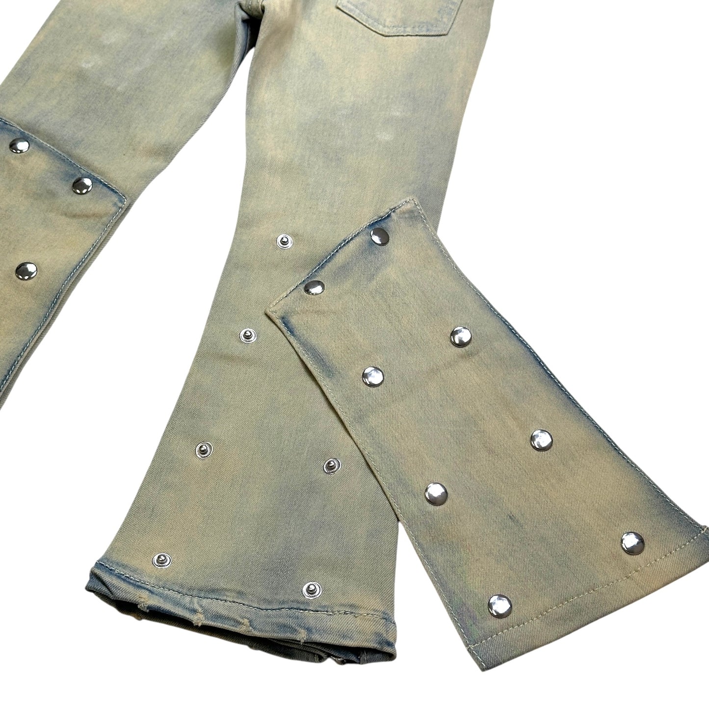Padded Premium Kids Stacked Jeans Sand