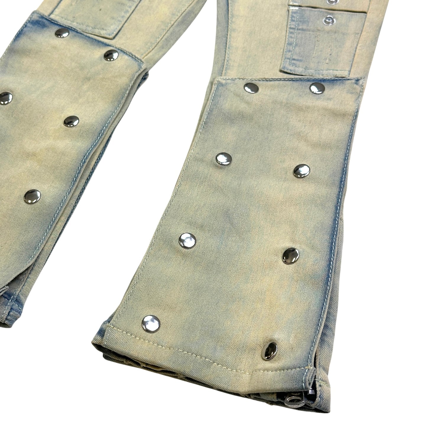 Padded Premium Kids Stacked Jeans Sand