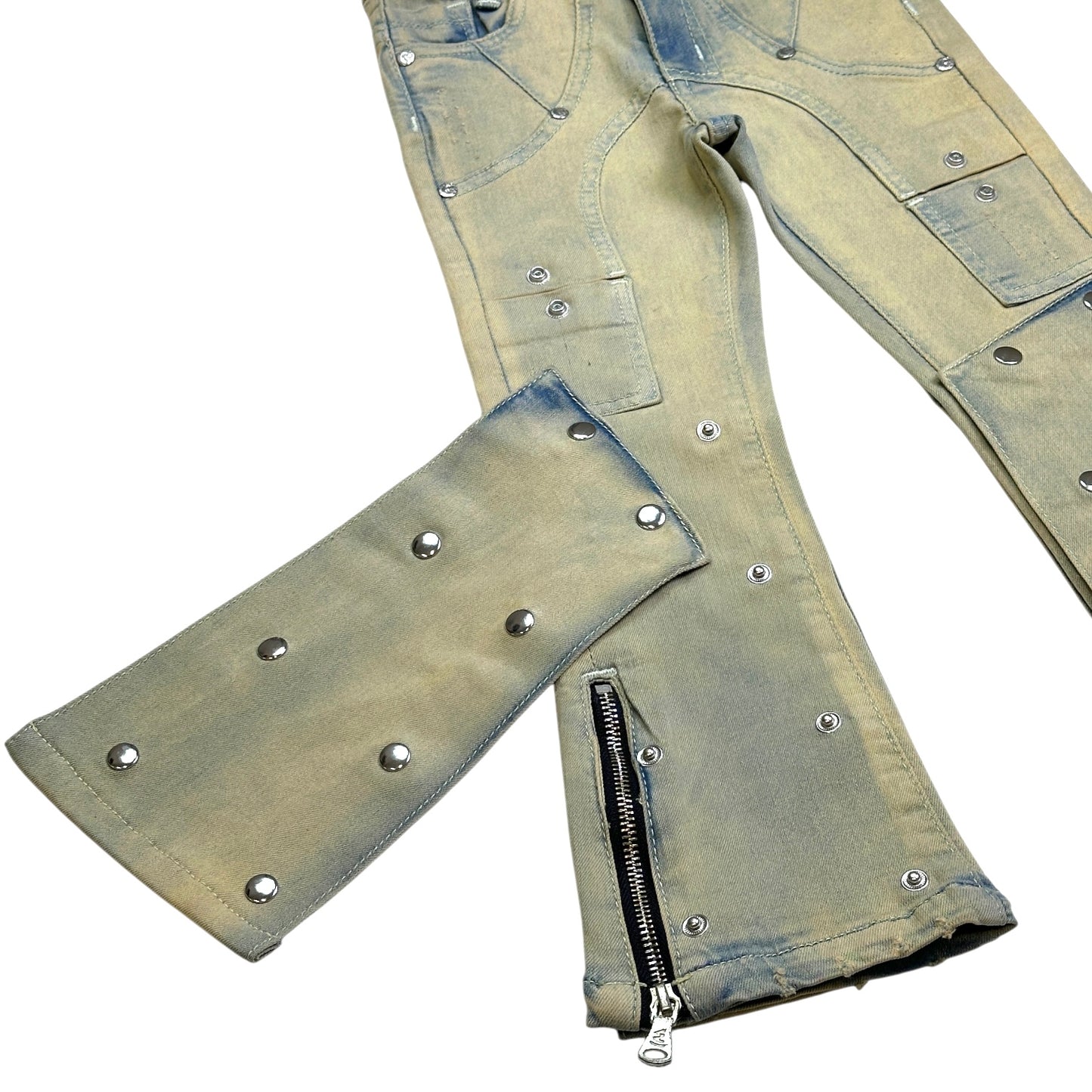 Padded Premium Kids Stacked Jeans Sand
