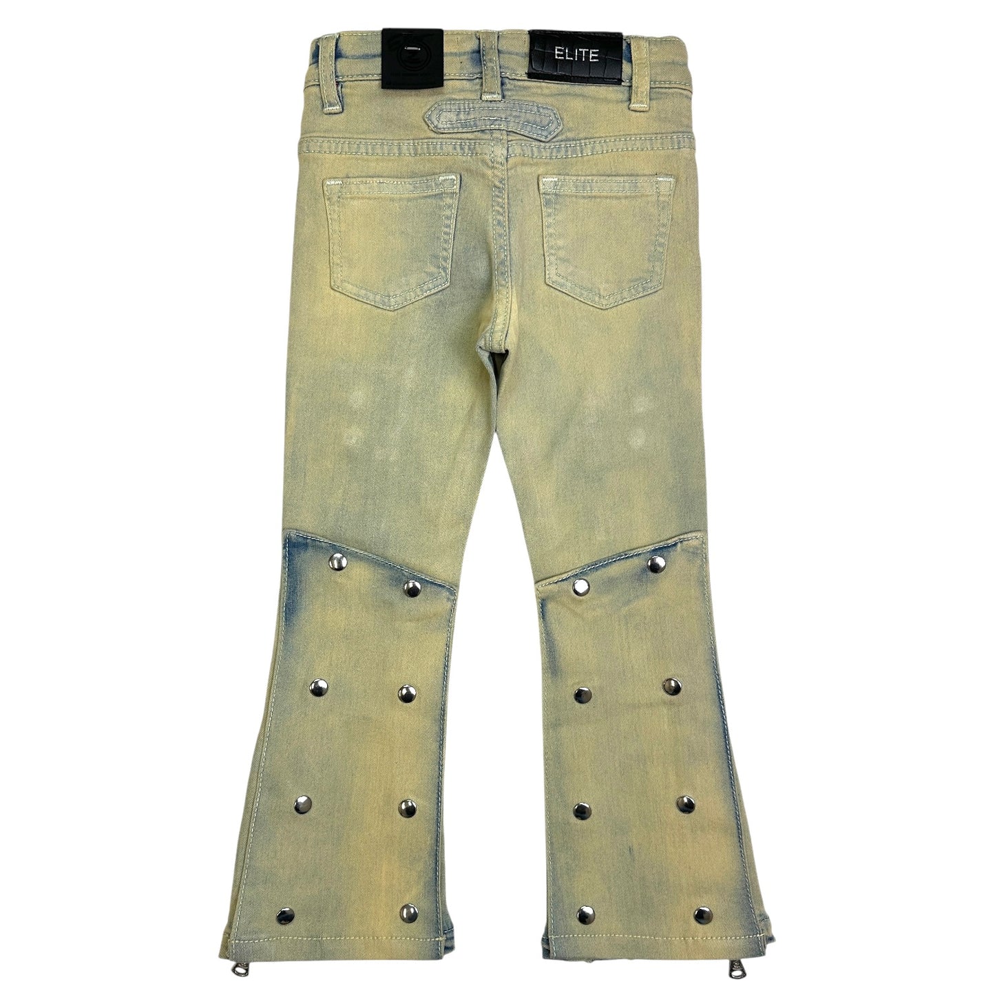 Padded Premium Kids Stacked Jeans Sand