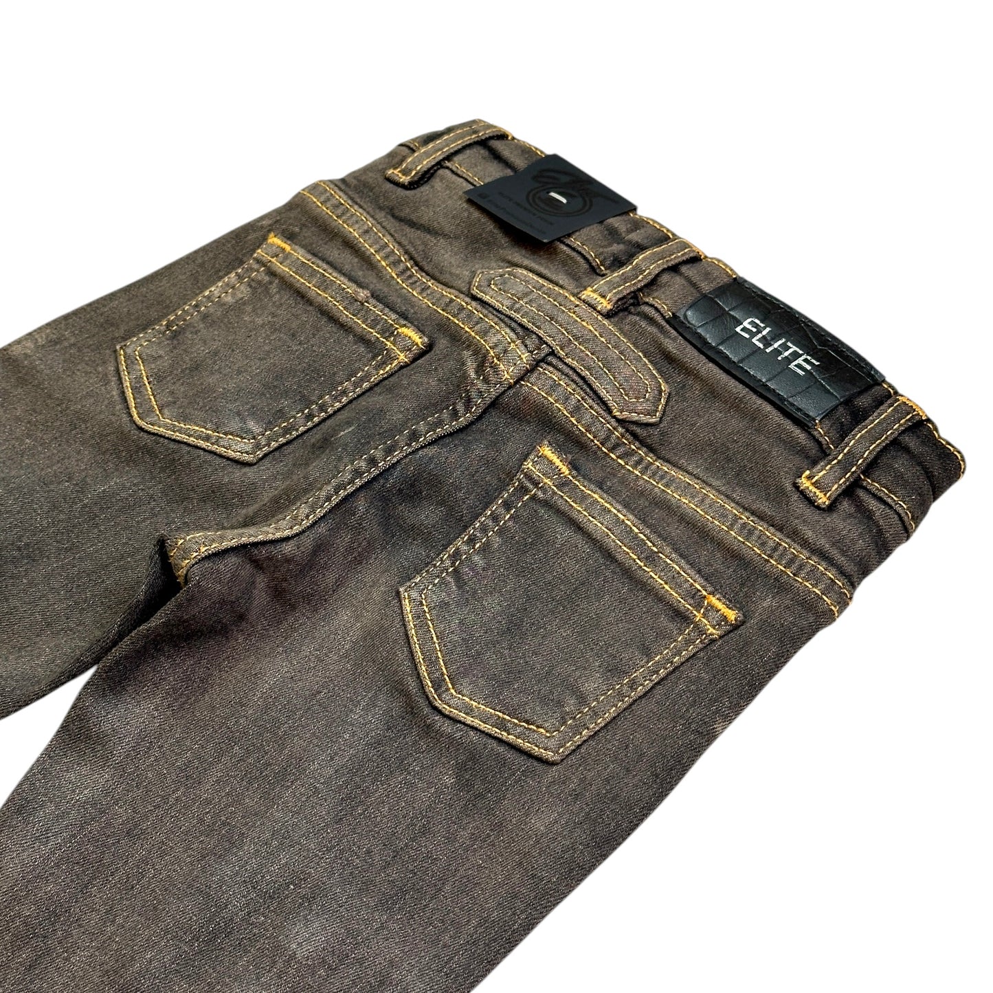 Padded Premium Kids Stacked Jeans Bronze