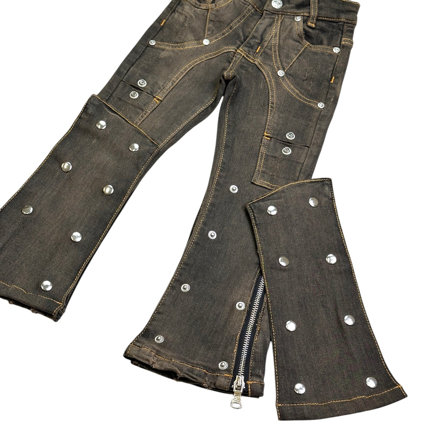 Padded Premium Kids Stacked Jeans Bronze