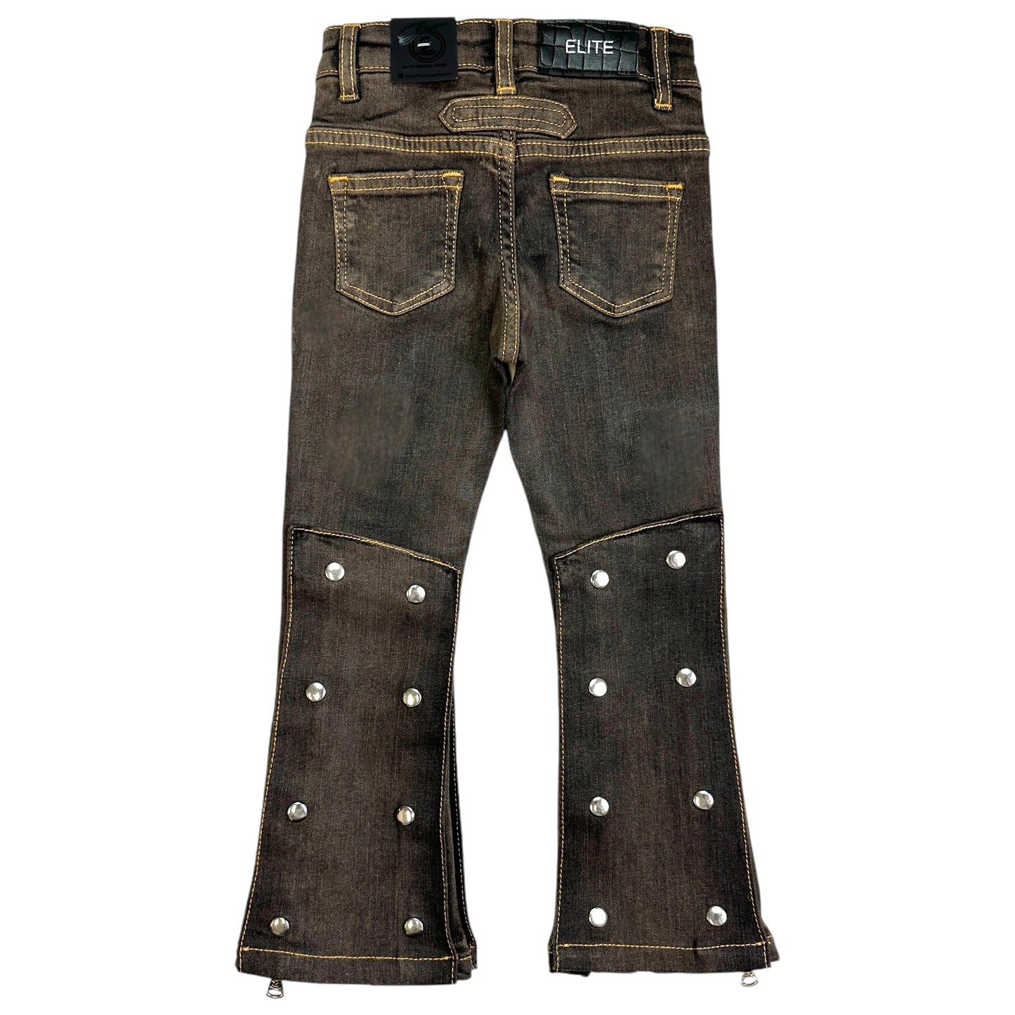 Padded Premium Kids Stacked Jeans Bronze