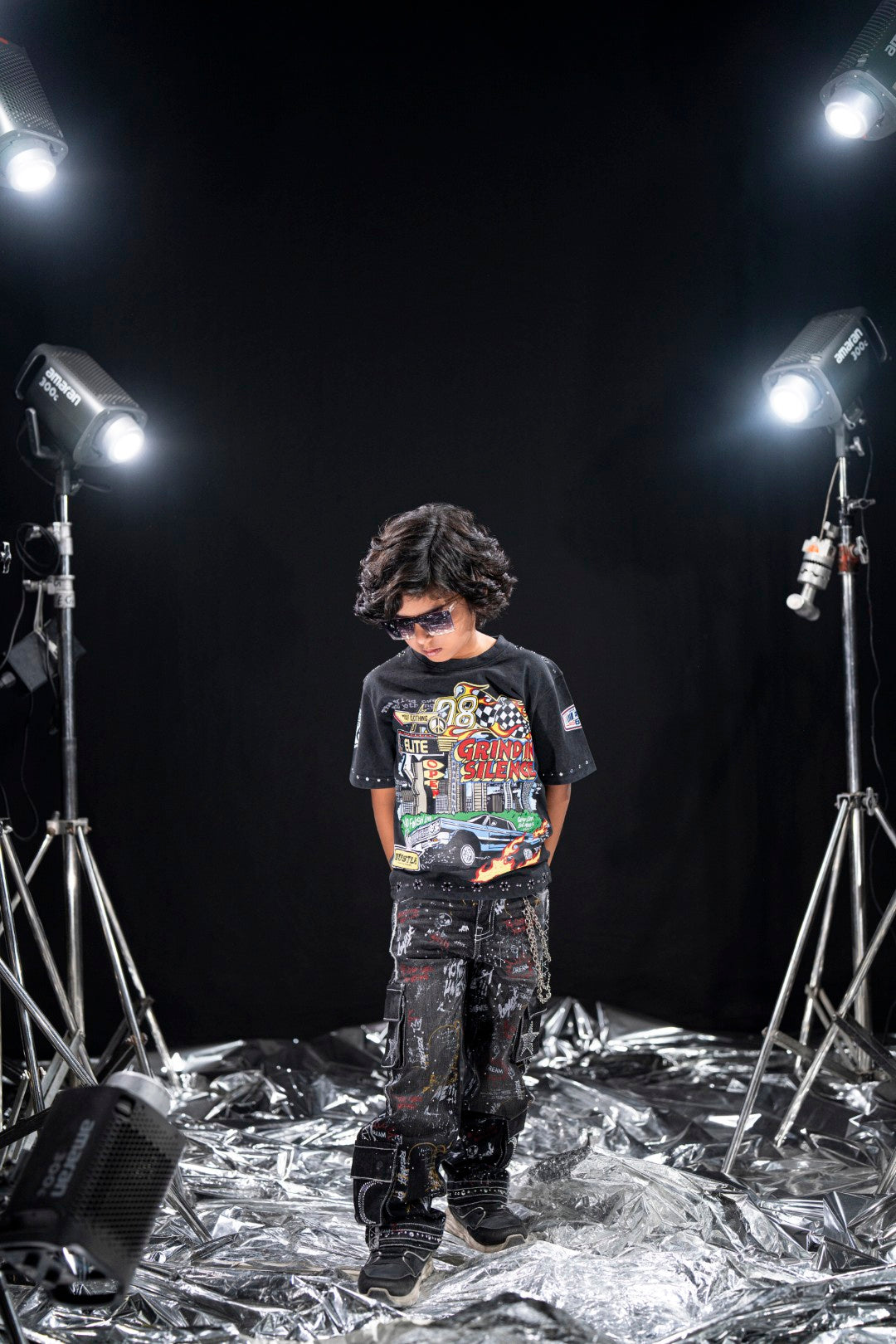 Grind In Silence Black Kids Tee