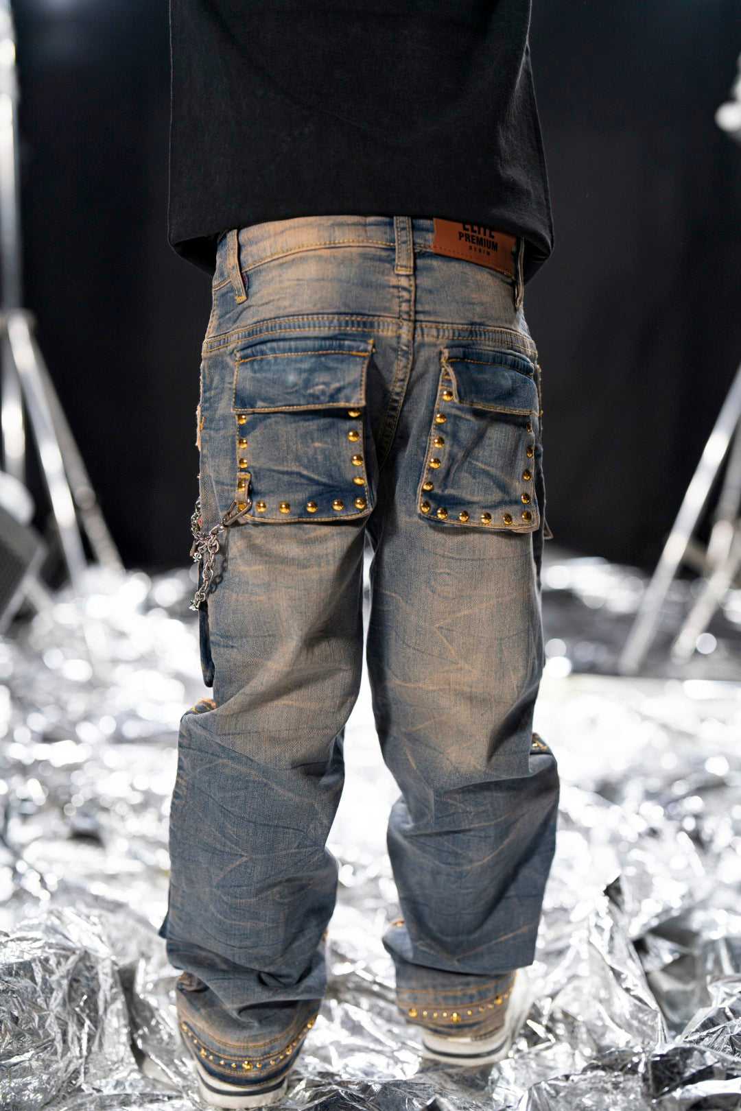 Vintage Stars Studded Kids Denim Jeans