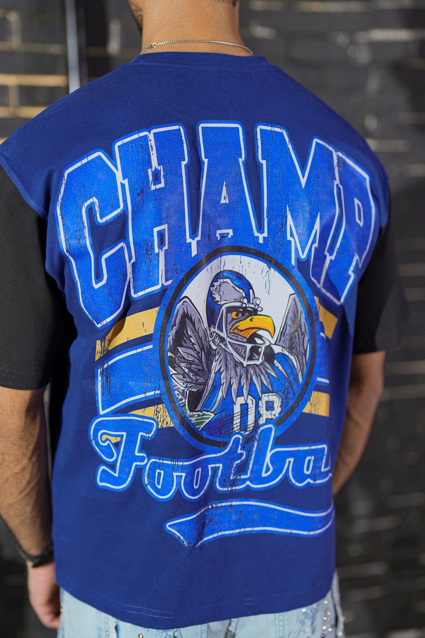 Champ Premium Embellished Mens Tee Blue
