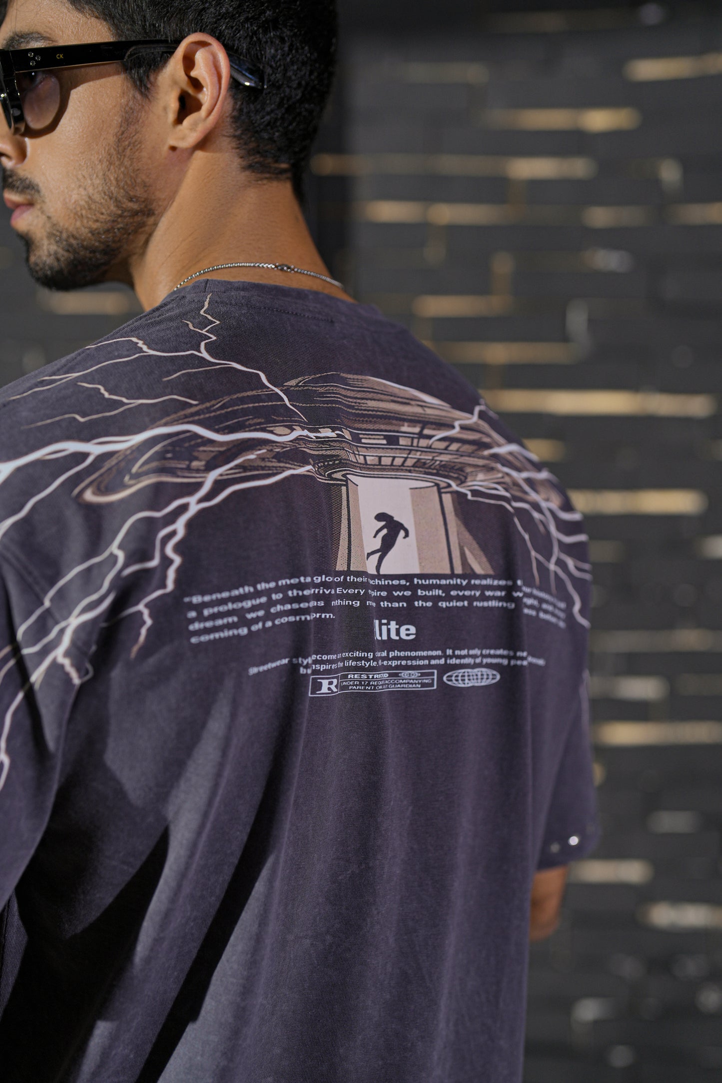 Control Premium Embellished Mens Tee Grey