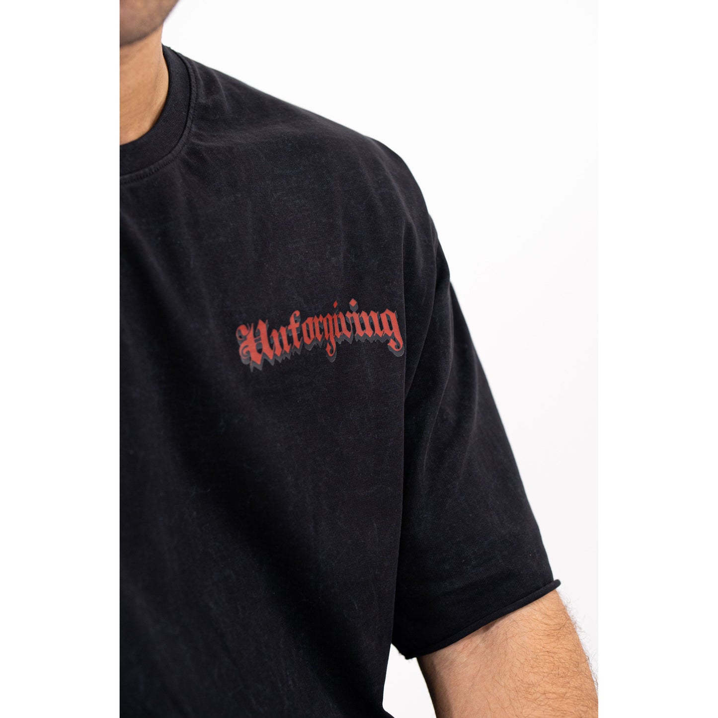 Unforgiving Cropped Oversized Washed Premium Mens Tee