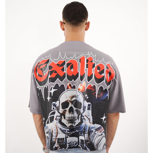 EXALTED Cropped Oversized Washed Premium Mens Tee